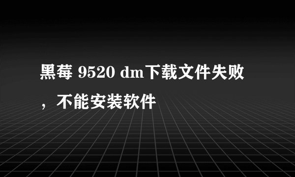黑莓 9520 dm下载文件失败，不能安装软件