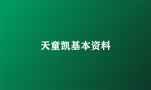 天童凯基本资料