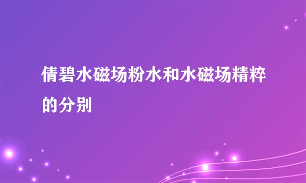 倩碧水磁场粉水和水磁场精粹的分别