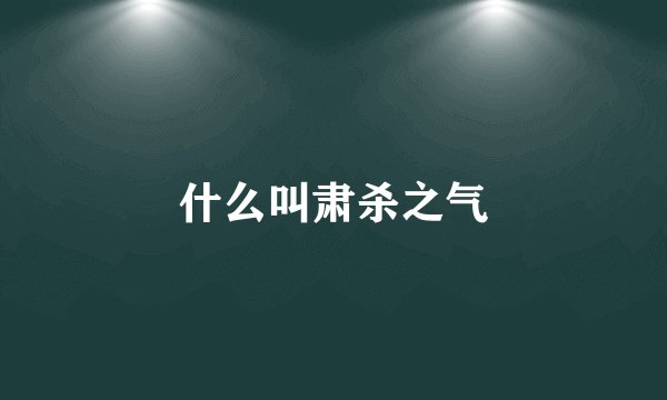 什么叫肃杀之气