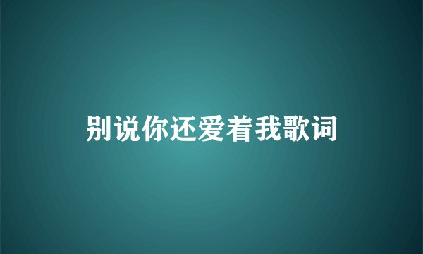 别说你还爱着我歌词