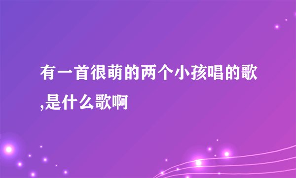 有一首很萌的两个小孩唱的歌,是什么歌啊