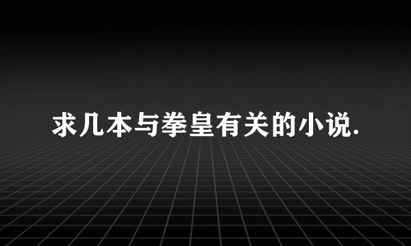 求几本与拳皇有关的小说.