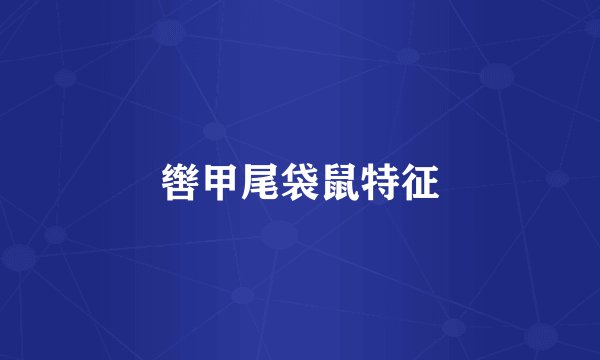 辔甲尾袋鼠特征