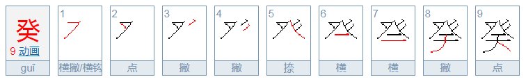 葵字去掉草字头念什么