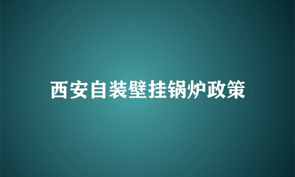 西安自装壁挂锅炉政策