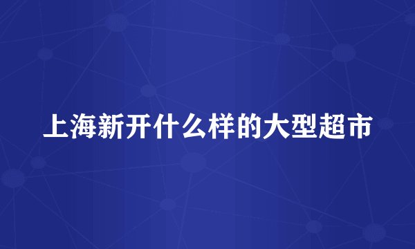 上海新开什么样的大型超市