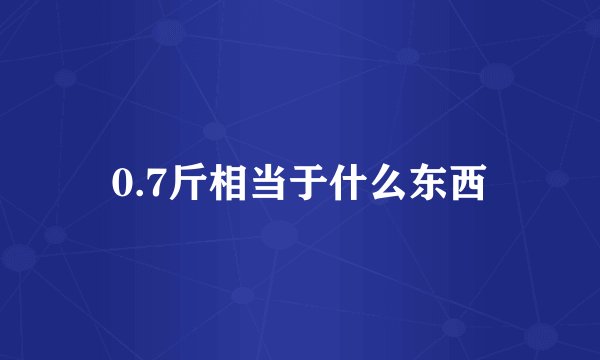 0.7斤相当于什么东西