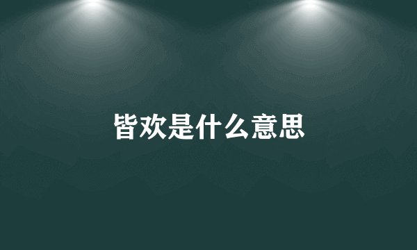 皆欢是什么意思