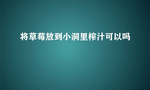 将草莓放到小洞里榨汁可以吗