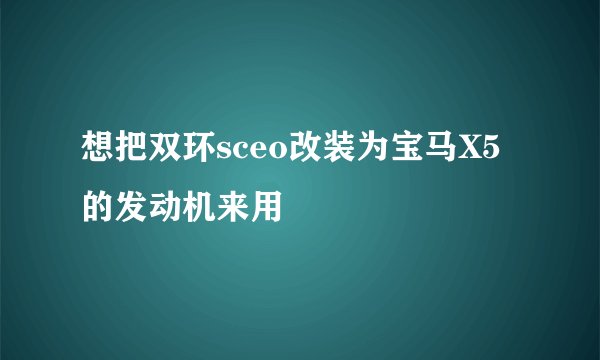 想把双环sceo改装为宝马X5的发动机来用
