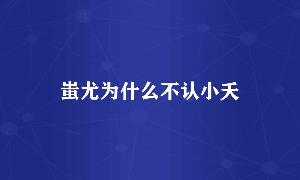 蚩尤为什么不认小夭