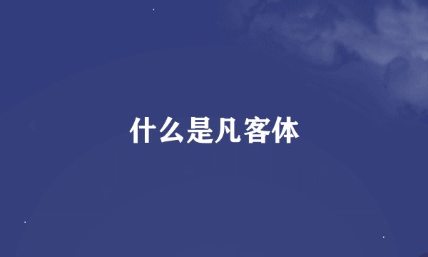 什么是凡客体