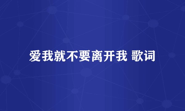 爱我就不要离开我 歌词