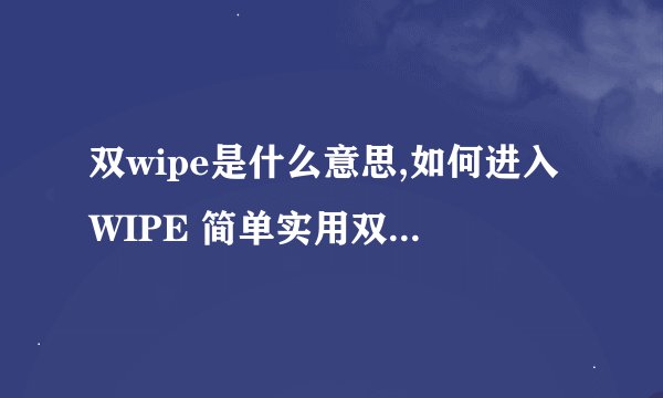 双wipe是什么意思,如何进入WIPE 简单实用双wipe教程详解