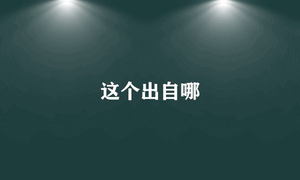这个出自哪