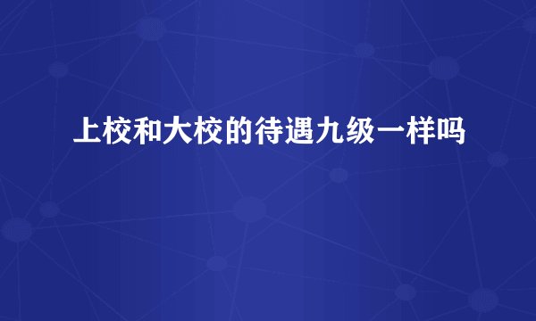 上校和大校的待遇九级一样吗