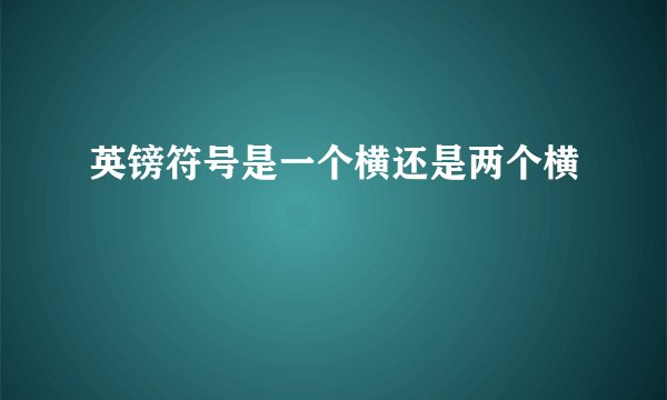 英镑符号是一个横还是两个横