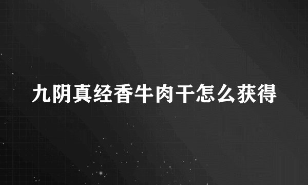 九阴真经香牛肉干怎么获得
