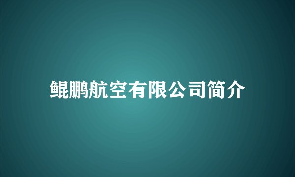 鲲鹏航空有限公司简介