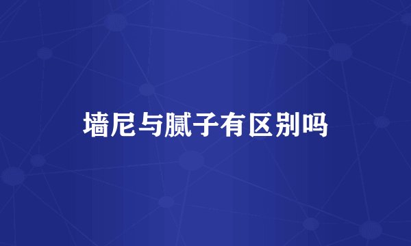 墙尼与腻子有区别吗