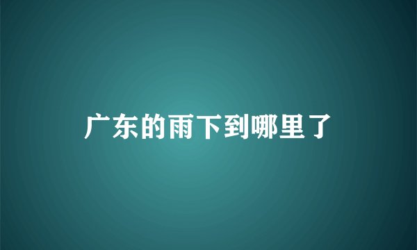 广东的雨下到哪里了