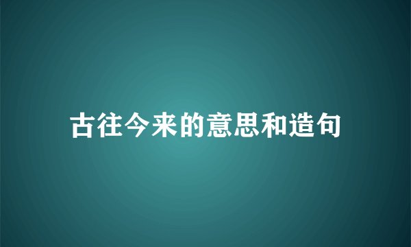古往今来的意思和造句
