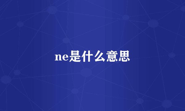 ne是什么意思