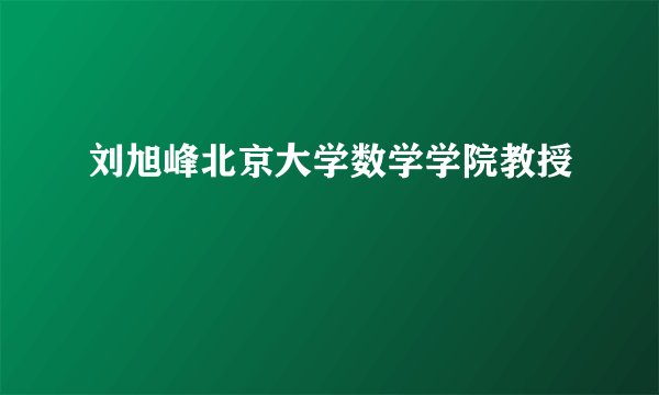 刘旭峰北京大学数学学院教授