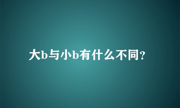 大b与小b有什么不同？