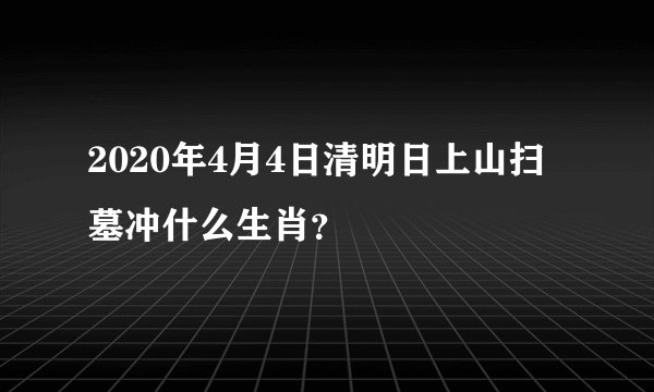 2020年4月4日清明日上山扫墓冲什么生肖？