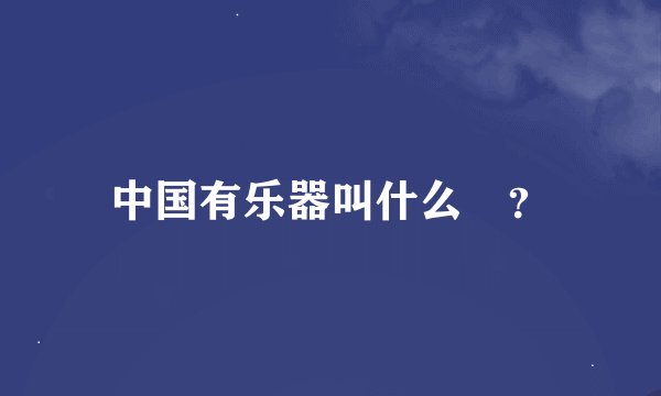 中国有乐器叫什么兲？