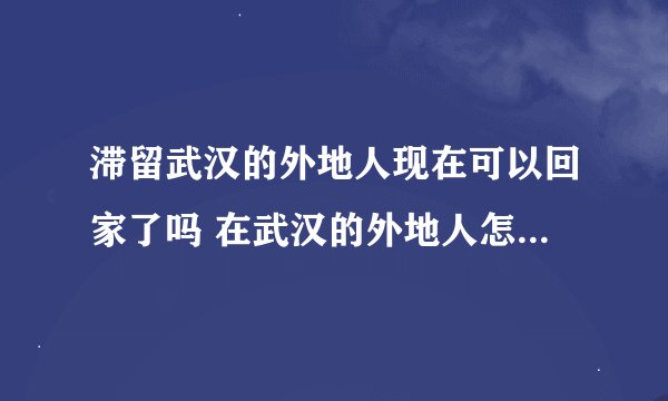滞留武汉的外地人现在可以回家了吗 在武汉的外地人怎么出去最新消息