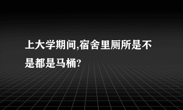 上大学期间,宿舍里厕所是不是都是马桶?
