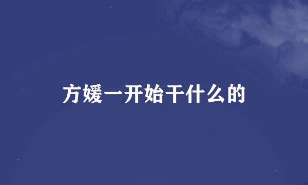 方媛一开始干什么的