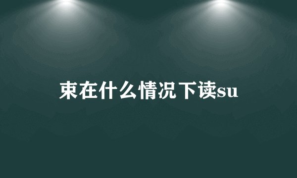 束在什么情况下读su
