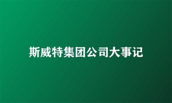 斯威特集团公司大事记