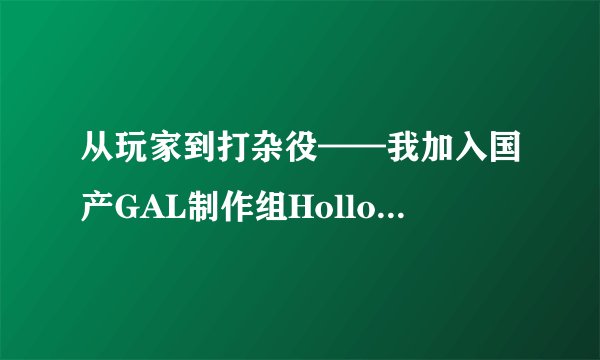 从玩家到打杂役——我加入国产GAL制作组Hollowings的经历与心得