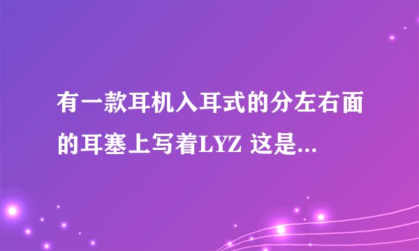 有一款耳机入耳式的分左右面的耳塞上写着LYZ 这是什么牌子的