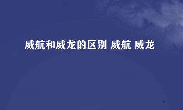 威航和威龙的区别 威航 威龙