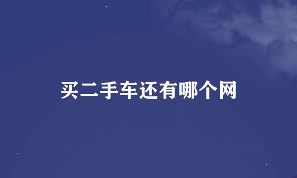 买二手车还有哪个网