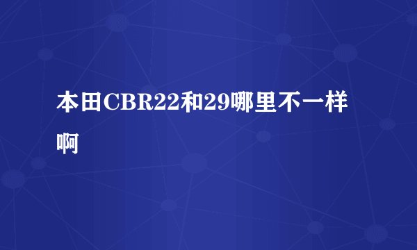 本田CBR22和29哪里不一样啊