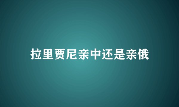 拉里贾尼亲中还是亲俄
