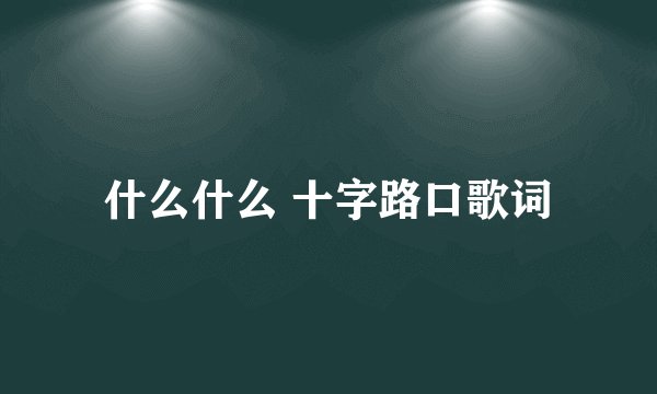 什么什么 十字路口歌词