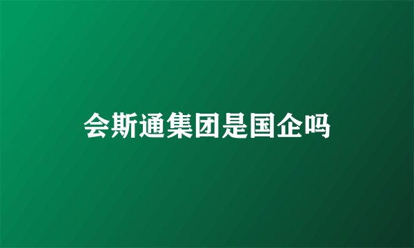 会斯通集团是国企吗