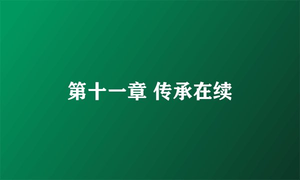 第十一章 传承在续