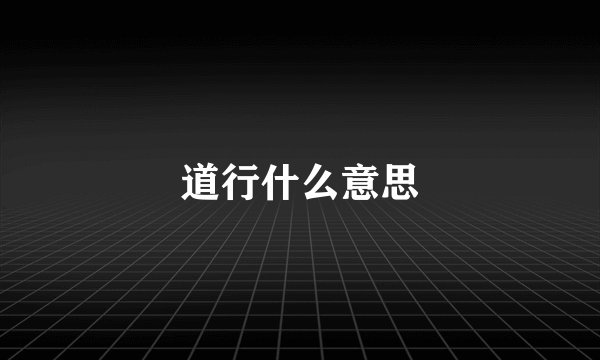 道行什么意思
