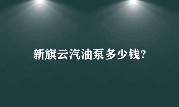 新旗云汽油泵多少钱?