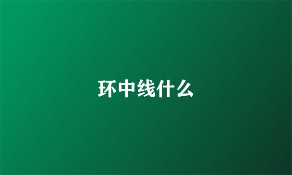环中线什么