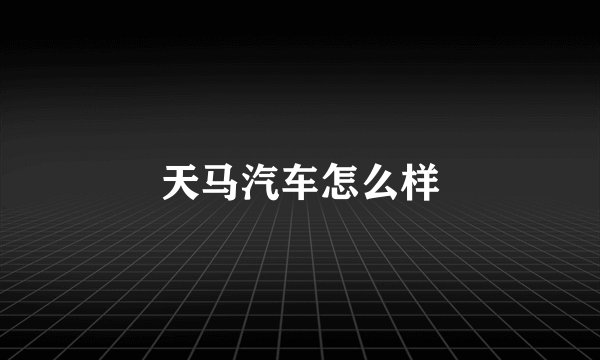 天马汽车怎么样